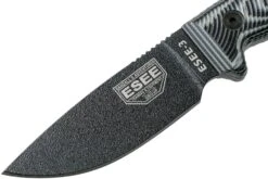 ESEE Model 3 Black Blade 3D Grey-Black G10 Couteau De Survie 3PMB-002 étui Noir + Clip De Poche -Esee Knives EE 3PMB 002 03 esee knives