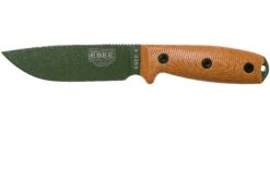 ESEE Model 4 OD Green Blade 3D Natural Canvas Micarta Couteau De Survie 4POD-011 étui Noir + Clip De Poche