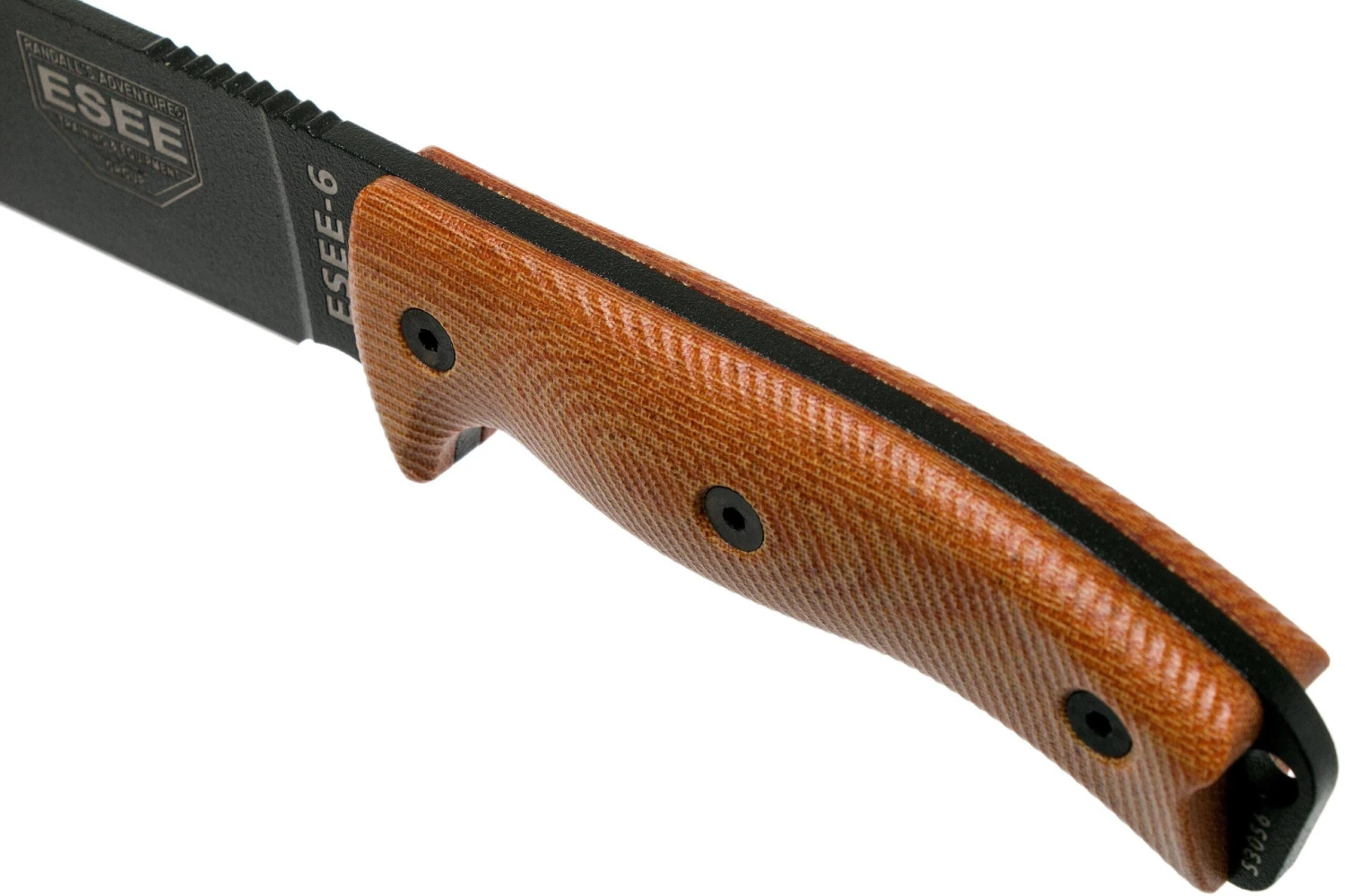 ESEE Model 6 Black Blade 3D Natural Canvas Micarta Couteau De Survie 6PB-011 étui Kydex + Clip Plat 7 ESEE Model 6 Black Blade 3D Natural Canvas Micarta Couteau De Survie 6PB-011 étui Kydex + Clip Plat – Image 5