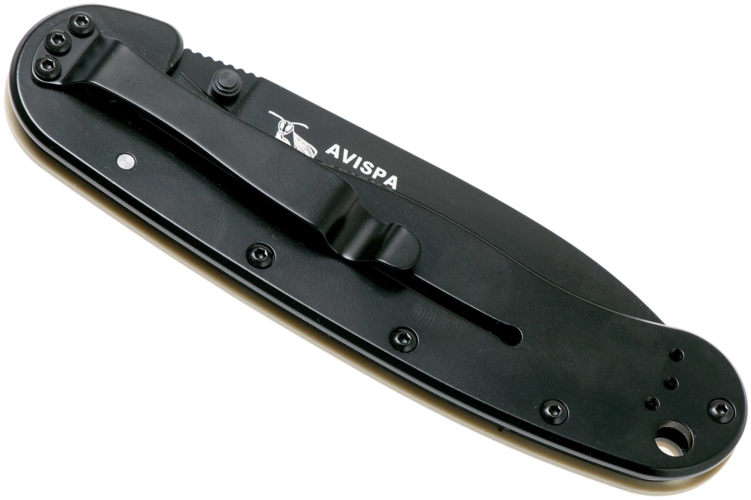 ESEE Avispa Couteau De Poche, Black D2 Blade, Desert Tan Handle BRK1302DTB 6 ESEE Avispa Couteau De Poche, Black D2 Blade, Desert Tan Handle BRK1302DTB – Image 4