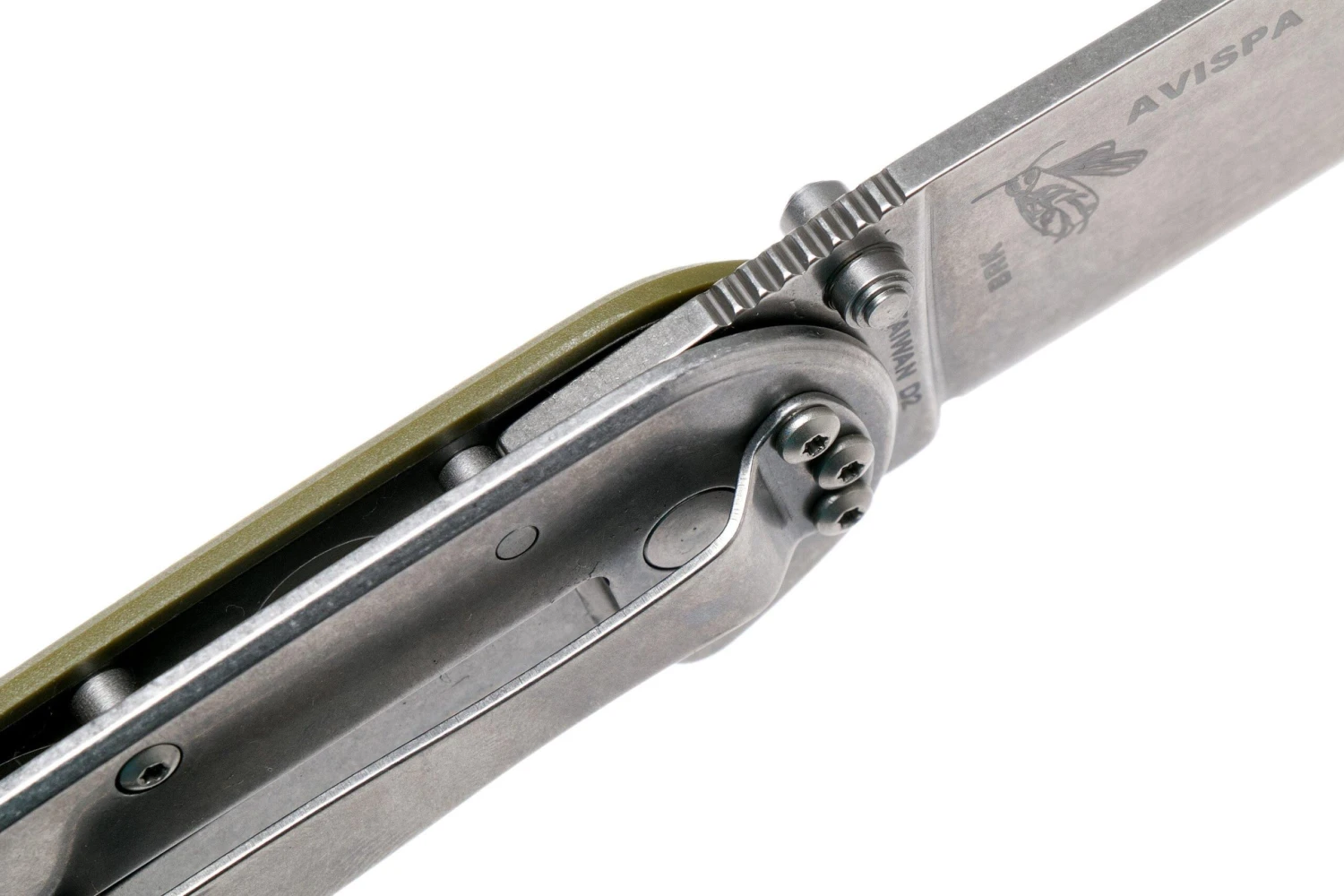 ESEE Avispa Couteau De Poche, Stonewashed D2 Blade, OD Green Handle BRK1302OD 8 ESEE Avispa Couteau De Poche, Stonewashed D2 Blade, OD Green Handle BRK1302OD – Image 6