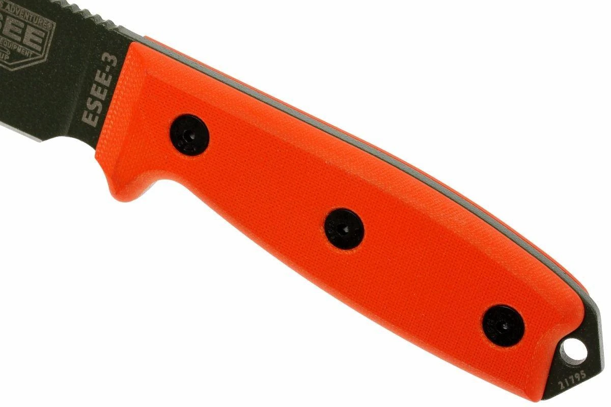 ESEE Model 3 OD Blade, Orange Handle 3P-KO-OD Couteau De Survie Sans étui 5 ESEE Model 3 OD Blade, Orange Handle 3P-KO-OD Couteau De Survie Sans étui – Image 3