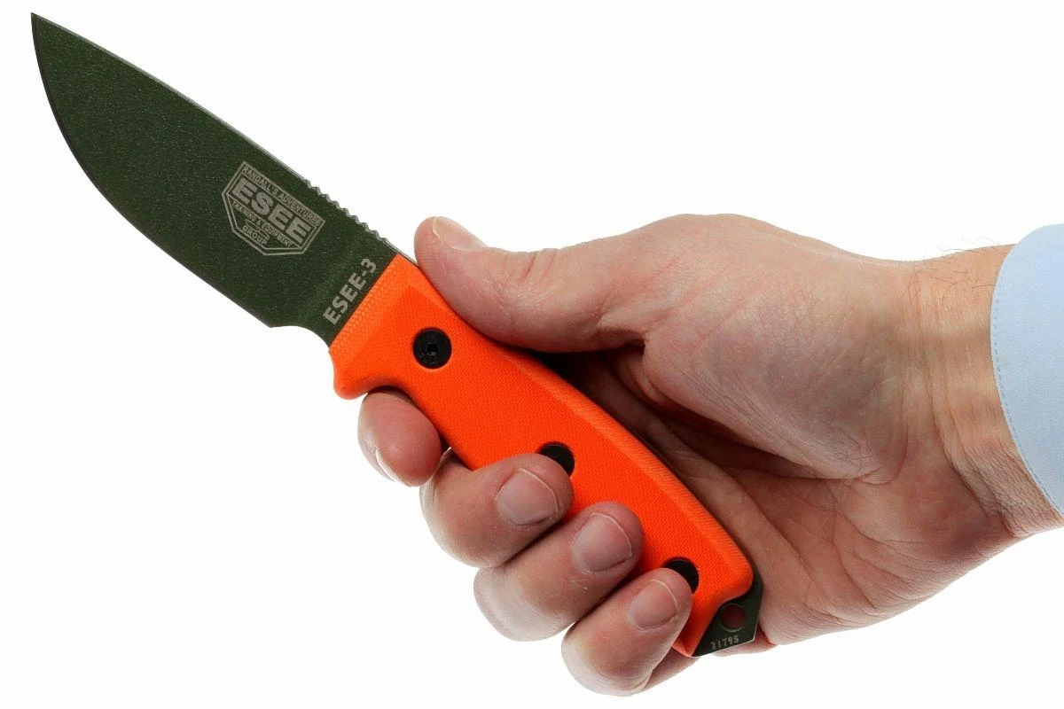 ESEE Model 3 OD Blade, Orange Handle 3P-KO-OD Couteau De Survie Sans étui 7 ESEE Model 3 OD Blade, Orange Handle 3P-KO-OD Couteau De Survie Sans étui – Image 5