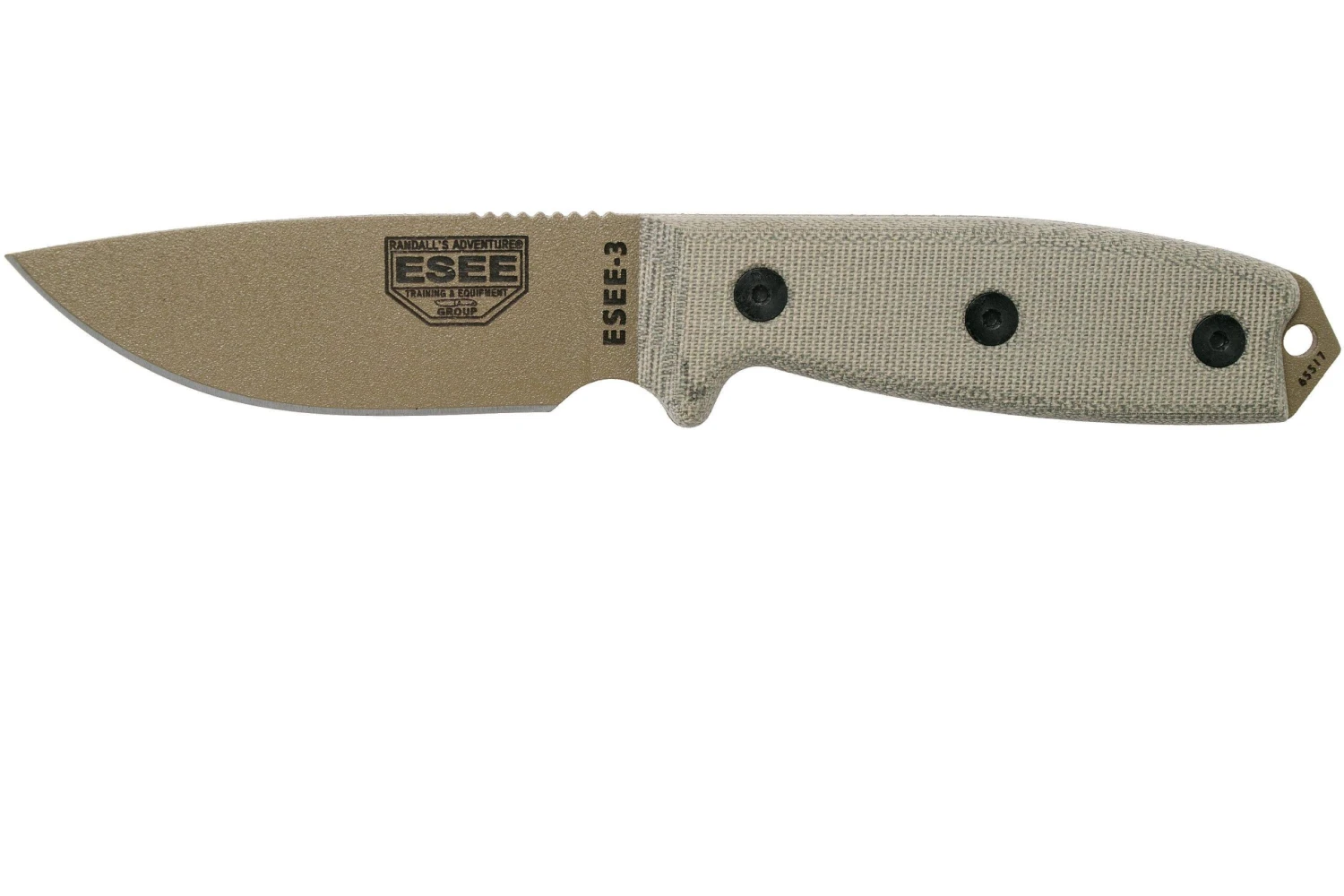 ESEE Model 3 Dark Earth Blade, Grey Handle 3P-MB-DE Avec étui + Clip Et MOLLE-back 3 ESEE Model 3 Dark Earth Blade, Grey Handle 3P-MB-DE Avec étui + Clip Et MOLLE-back