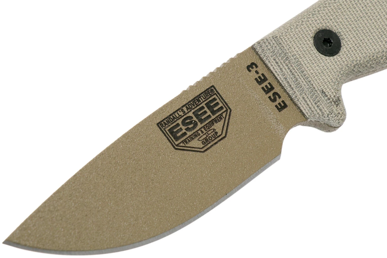 ESEE Model 3 Dark Earth Blade, Grey Handle 3P-MB-DE Avec étui + Clip Et MOLLE-back 5 ESEE Model 3 Dark Earth Blade, Grey Handle 3P-MB-DE Avec étui + Clip Et MOLLE-back – Image 3