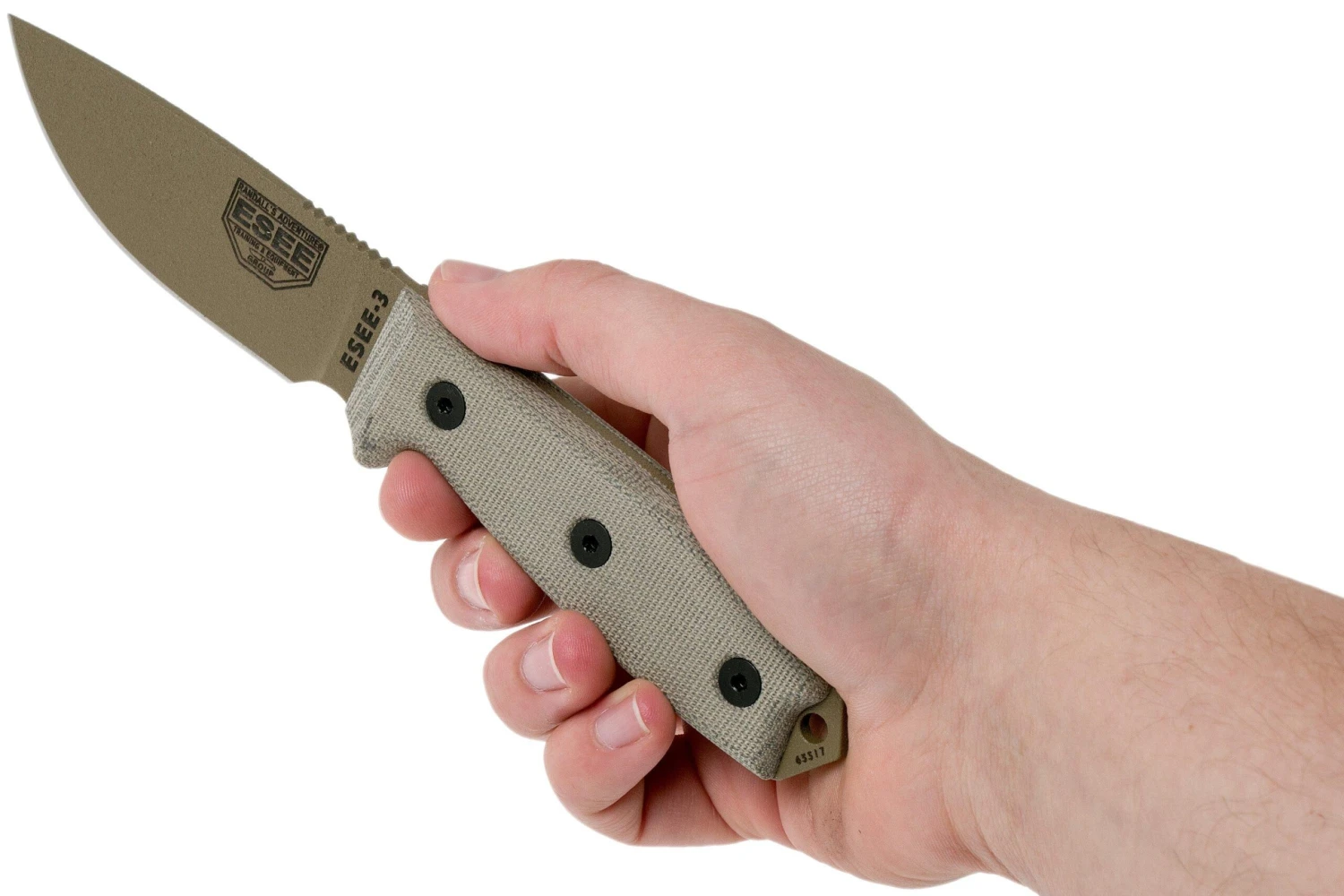 ESEE Model 3 Dark Earth Blade, Grey Handle 3P-MB-DE Avec étui + Clip Et MOLLE-back 8 ESEE Model 3 Dark Earth Blade, Grey Handle 3P-MB-DE Avec étui + Clip Et MOLLE-back – Image 6