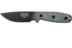 ESEE Model 3 Modified Pommel Black Blade, Grey Handle 3PM Avec Gaine + Clip