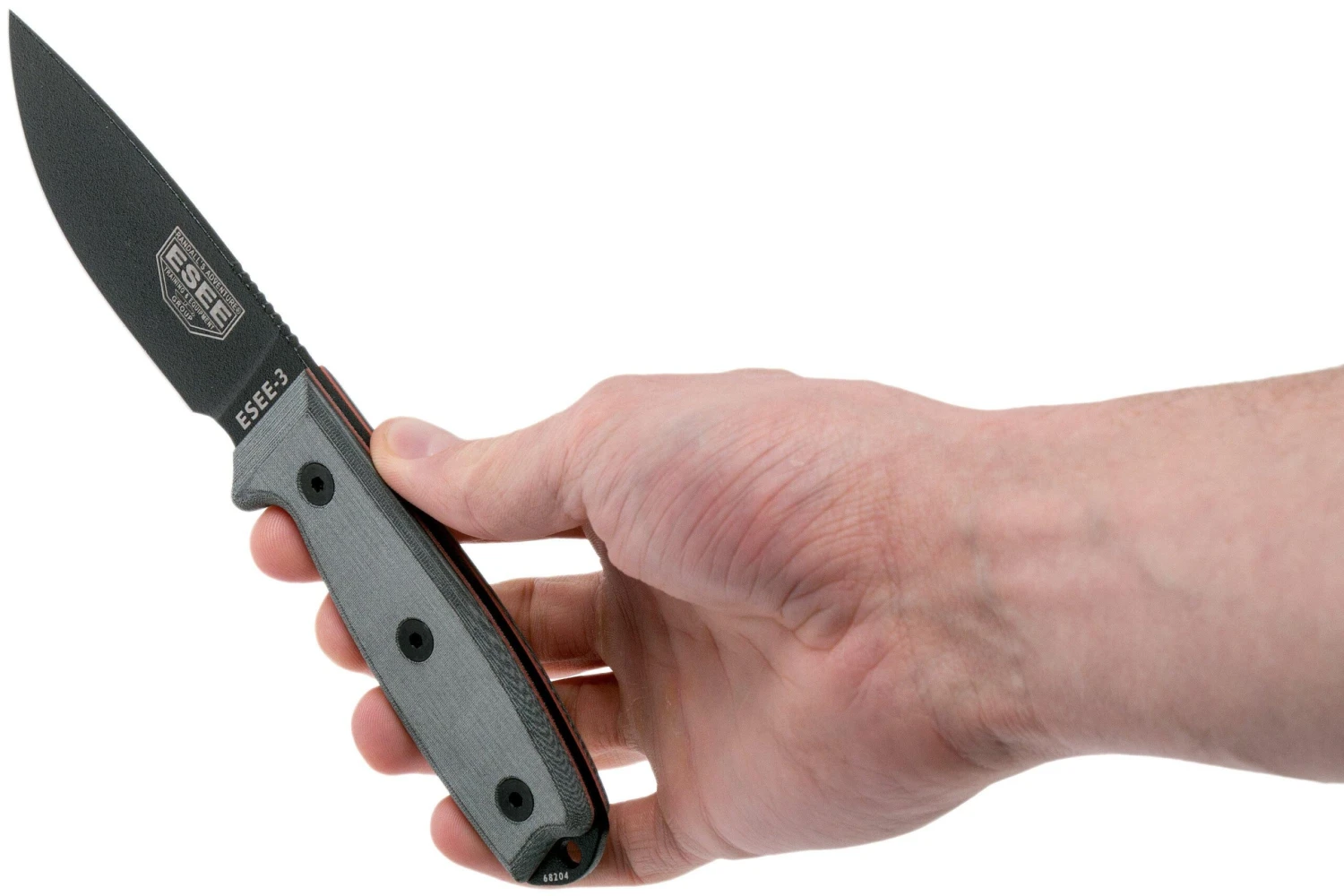 ESEE Model 3 Modified Pommel Black Blade, Grey Handle 3PM Avec Gaine + Clip 7 ESEE Model 3 Modified Pommel Black Blade, Grey Handle 3PM Avec Gaine + Clip – Image 5