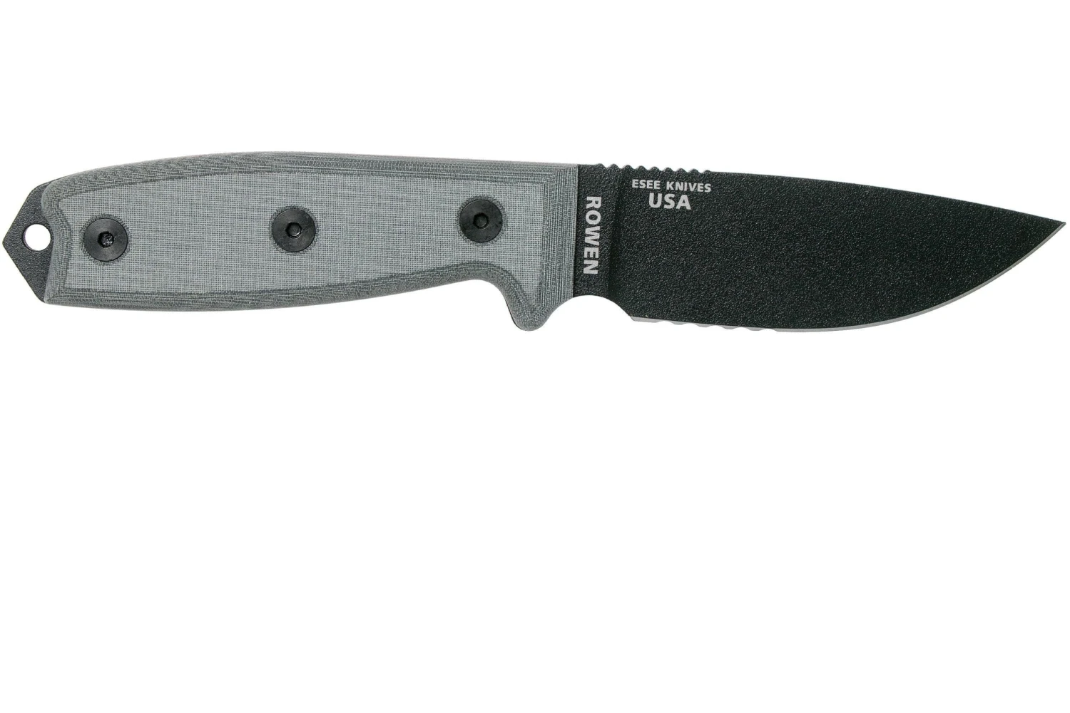ESEE Model 3 Serrated, Grey Handle 3S Avec étui + Clip 4 ESEE Model 3 Serrated, Grey Handle 3S Avec étui + Clip – Image 2