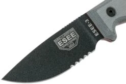 ESEE Model 3 Serrated, Grey Handle 3S Avec étui + Clip 12 ESEE Model 3 Serrated, Grey Handle 3S Avec étui + Clip -Esee Knives EE ESEE 3S 03 esee knives