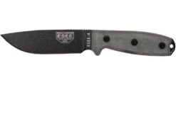 ESEE Model 4 Black Blade, Grey Handle 4P-MB Avec étui Coyote + Clip Et MOLLE-back
