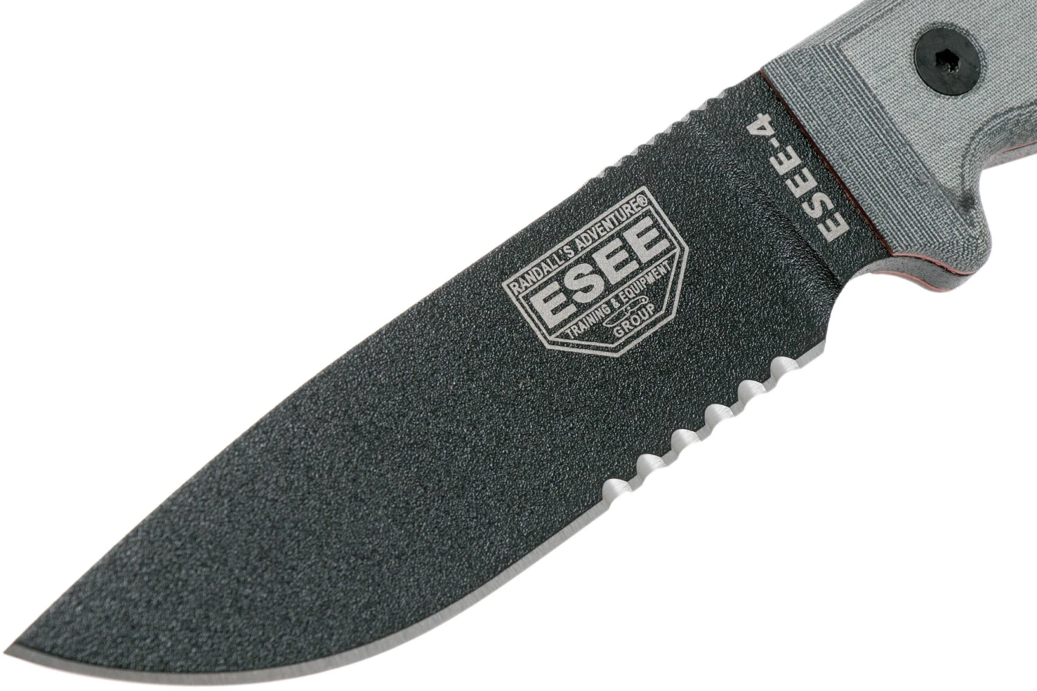 ESEE Model 4 Serrated Blade, Grey Handle 4S-MB-B Avec étui Noir + Clip Et MOLLE-back 5 ESEE Model 4 Serrated Blade, Grey Handle 4S-MB-B Avec étui Noir + Clip Et MOLLE-back – Image 3