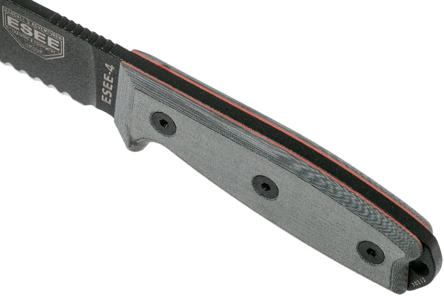 ESEE Model 4 Serrated Blade, Grey Handle 4S-MB-B Avec étui Noir + Clip Et MOLLE-back 7 ESEE Model 4 Serrated Blade, Grey Handle 4S-MB-B Avec étui Noir + Clip Et MOLLE-back – Image 5