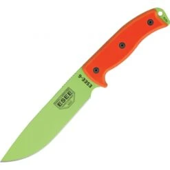 Couteau Lame Lisse Model 6 Lame Vert Venin Manche Orange Esee