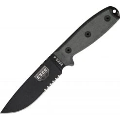 Couteau Lame Semi Dentelée Noir Model 4 Esee