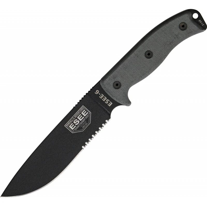 Couteau Model 6 Lame Noire Gaine Feu Fixed Blade Esee 3 Couteau Model 6 Lame Noire Gaine Feu Fixed Blade Esee