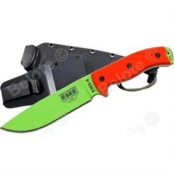 Couteau De Survie ESEE Model 6 Lame Carbone 1095 Venom Green Manche Orange G-10 Etui Kydex Made USA ES6PVG - Free SHipping