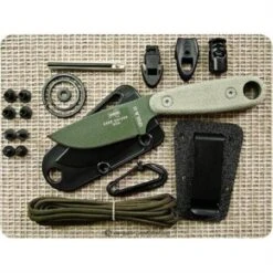 Couteau De Survie ESEE Izula II OD + Kit Carbone 1095 Manche Micarta OD Green Made In USA ESIZ2ODKIT - Free Shipping