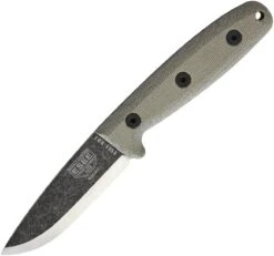 Couteau Bushcraft ESEE Camp Lore RB3 Black Oxide Carbone 1095 Etui Cuir Made USA ESRB3BO - Free Shipping