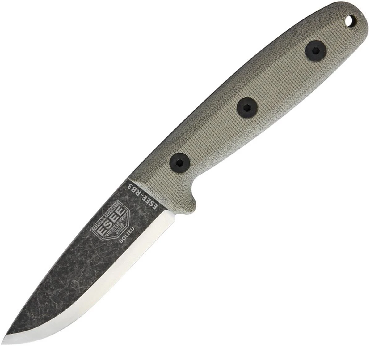 Couteau Bushcraft ESEE Camp Lore RB3 Black Oxide Carbone 1095 Etui Cuir Made USA ESRB3BO - Free Shipping 3 Couteau Bushcraft ESEE Camp Lore RB3 Black Oxide Carbone 1095 Etui Cuir Made USA ESRB3BO - Free Shipping